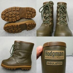Hodgman Duck Boots Men 9 Insulated Waterproof Hunter Green Vintage Military 1984